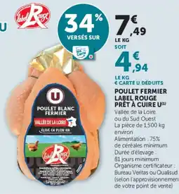 Hyper U U POULET BLANC FERMIER offre