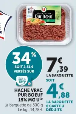 Hyper U U HACHE VRAC PUR BOEUF offre