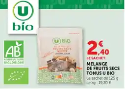 Hyper U U BIO MELANGE DE FRUITS SECS TONUS offre