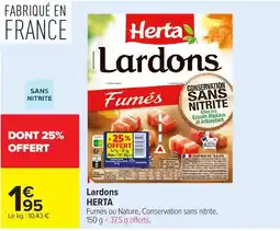 Carrefour Market Herta Lardons offre