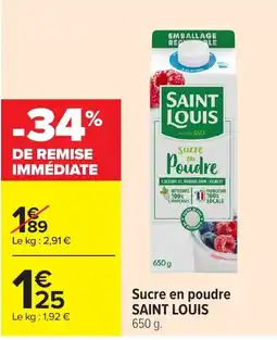 Carrefour SAINT LOUIS Sucre en poudre offre