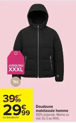 Carrefour Tex Doudoune matelassée homme offre