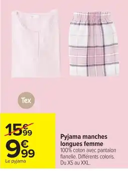 Carrefour Tex Pyjama manches longues femme offre