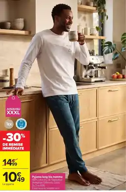 Carrefour Pyjama long bio homme offre