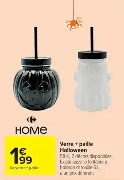 Carrefour HOME Verre + paille Halloween offre
