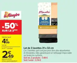 Carrefour Ménatex lavettes offre