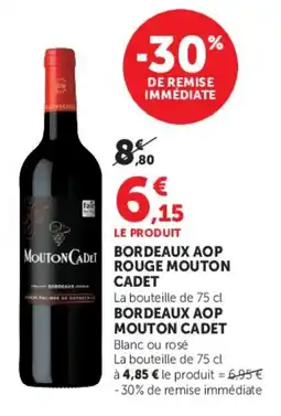 Hyper U MOUTON CADET BORDEAUX AOP ROUGE offre