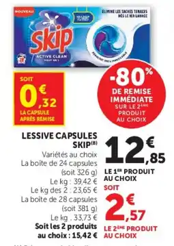 Hyper U Skip Lessive capsules offre