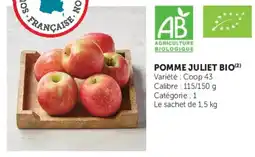 Hyper U POMME JULIET BIO offre