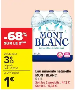 Carrefour Market MONT BLANC Eau minérale naturelle offre