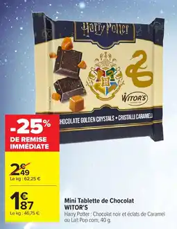 Carrefour WITOR'S Mini Tablette de Chocolat offre