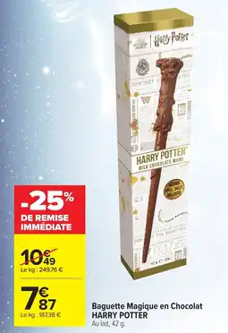 Carrefour Harry Potter Baguette Magique en Chocolat offre