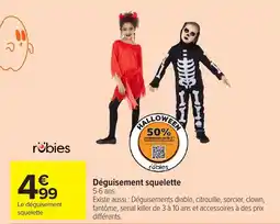 Carrefour rubies Déguisement squelette offre