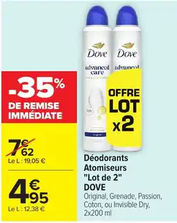Carrefour Market Dove Déodorants Atomiseurs offre