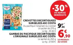 Super U COSTA Crevettes decortiquees offre