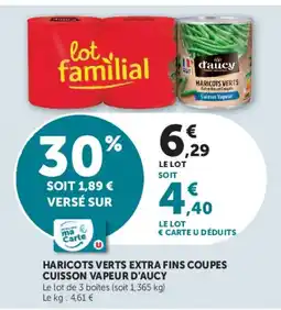 Hyper U D'aucy Haricots verts extra fins coupes offre