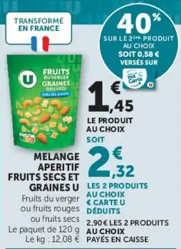 Super U U Fruits du verger graines grillées offre