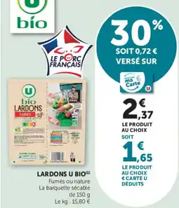 Super U Lardons u bio offre