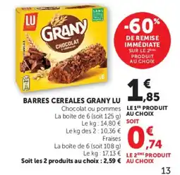 Hyper U GRANY BARRES CEREALES offre
