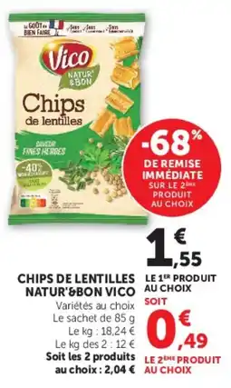 Super U Vico Chips de lentilles offre