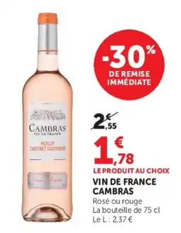 Super U CAMBRAS VIN DE FRANCE offre