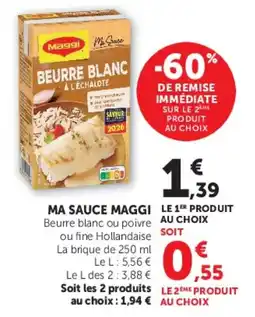 Hyper U Maggi Beurre blanc à l'échalote offre