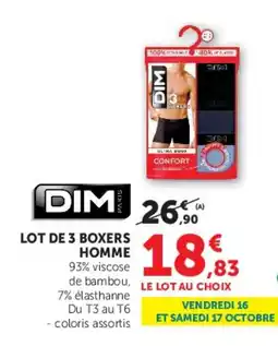 Super U Dim lot de 3 boxers homme offre
