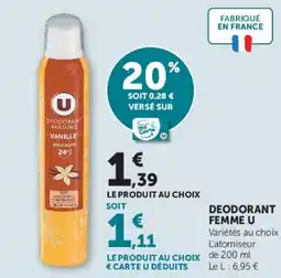Hyper U U Déodorant parfumé offre