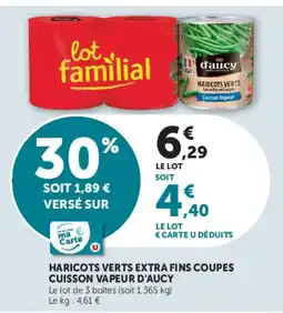 Super U D'aucy Haricots verts extra fins coupes offre