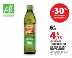 Hyper U TRAMIER Huile d'olive vierge extra Bio offre