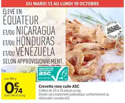 Carrefour Crevette rose cuite ASC offre