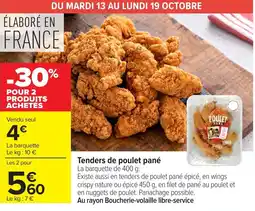 Carrefour Tenders de poulet pané offre