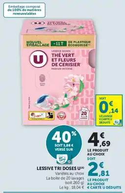 Hyper U U Lessive Tri Doses offre