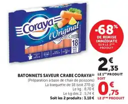 Hyper U Coraya Batonnet saveur crabe offre