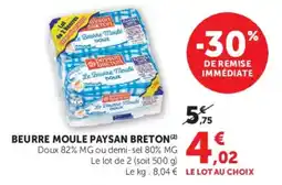 Hyper U Paysan Breton Beurre Moule offre