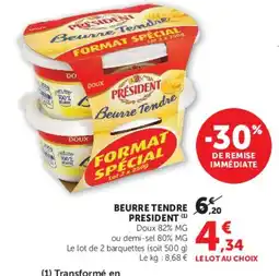 Hyper U Président Beurre Tendre offre