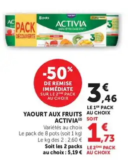 Hyper U ACTIVIA Yaourt aux fruits offre