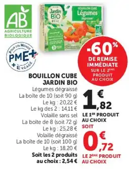 Super U Jardin Bio Bouillon Cube offre