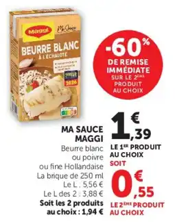 Super U Maggi Beurre blanc offre