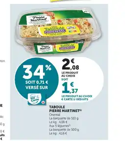 Super U Pierre Martinet Taboule offre