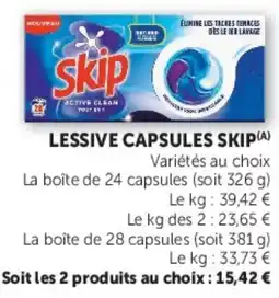 Super U SKIP Lessive capsules offre