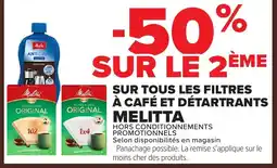Carrefour Melitta Filtres à café offre