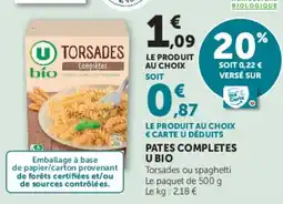 Hyper U U BIO Torsades offre