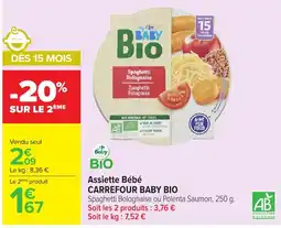 Carrefour Baby Bio Assiette Bébé offre