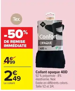 Carrefour Tex Collant opaque 40D offre