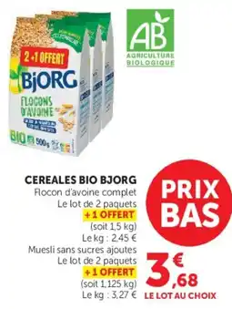Super U Bjorg Flocons d'avoine complet offre