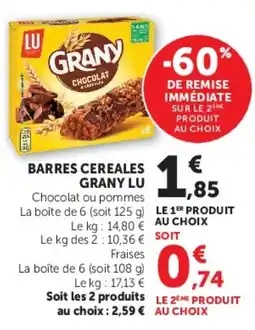 Super U GRANY BARRES CEREALES offre
