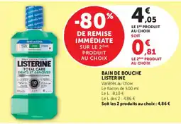 Super U LISTERINE Bain de bouche offre