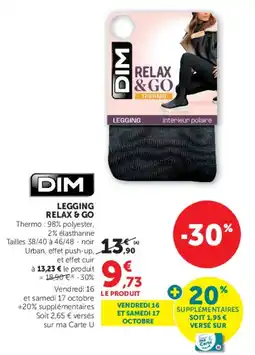 Hyper U DIM LEGGING RELAX & GO offre