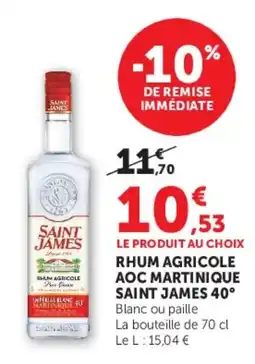 Hyper U SAINT JAMES RHUM AGRICOLE offre